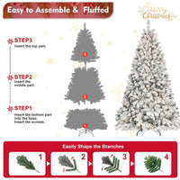 HKM-362003 8ft PVC Flocked LED Christmas Tree with 500-1000 Lights for Courtyard Display