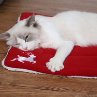 HKM-362003 Super Soft Christmas Pet Mat in Red - Cozy and Comfortable for All Pet Sizes