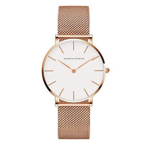 HKM-362131 Stainless Steel Mesh Women's Watch, 36mm Round Dial, Waterproof, Quartz Movement, Rose Gold