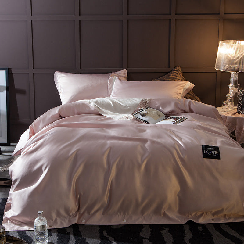 HKM-362387 Cotton Four-Piece Bedding Set with Soft Silk-Like Finish for 1.5m, 1.8m, and 2.0m Beds