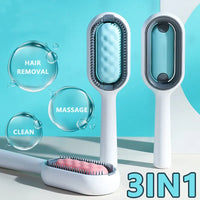 HKM-3624253 Water-Activated 4-in-1 Cat Grooming Brush with Double-Sided Hair Removal and Cleaning Function