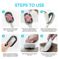 HKM-3624253 Water-Activated 4-in-1 Cat Grooming Brush with Double-Sided Hair Removal and Cleaning Function