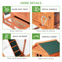 HKM-3624637 Large Outdoor Dual Chicken Coop with Nesting Boxes and Ramps for Structured Poultry Living