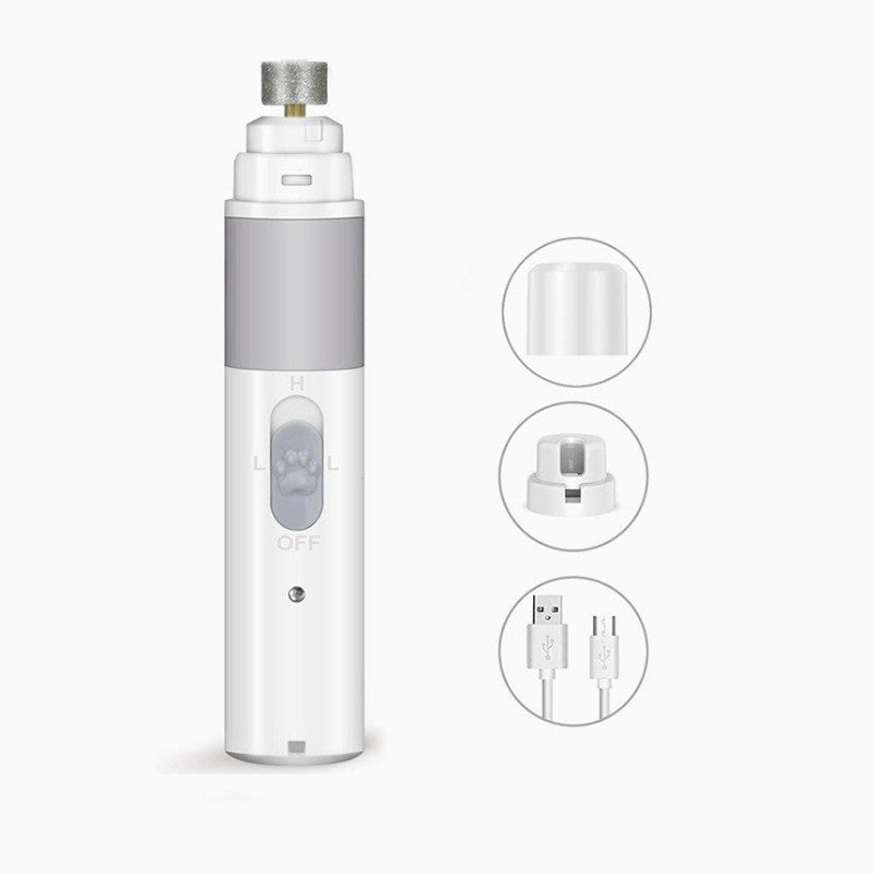 HKM-3624765 USB Rechargeable Pet Nail Clippers with LED Light and Adjustable Grinding Settings
