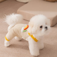 HKM-3625533 Rainbow Corduroy Dog Jumpsuit Overalls for Small Dogs - Warm Autumn-Winter Puppy Pants