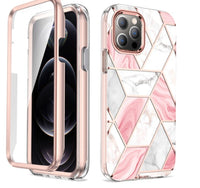 HKM-362643 Fashionable Electroplating Marble IMD Two-in-One Phone Case for iPhone 7/8/SE and 7Plus/8