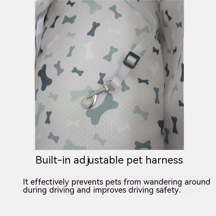 HKM-3626813 Pet Car Safety Seat with Waterproof Bed and Portable Strap - Suitable for Dogs