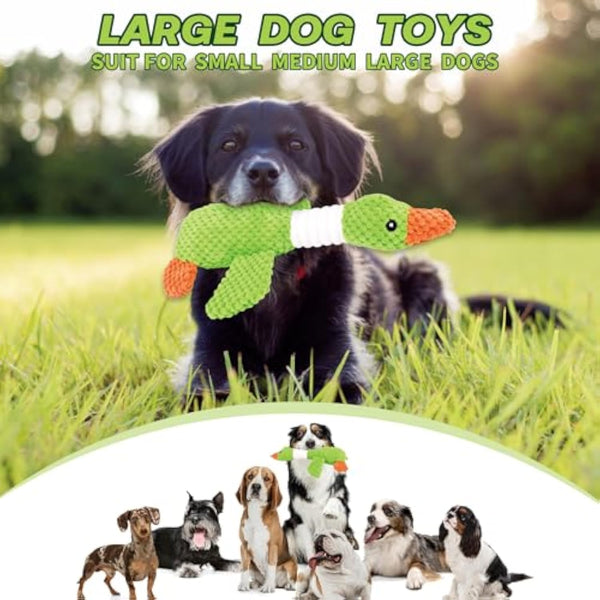 HKM-3628221 Durable Squeaky Plush Dog Toy for Large Dogs - Stuffed Duck Chew Toy for Puppies and Medium Breeds