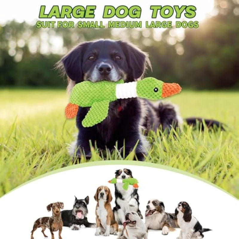 HKM-3628221 Durable Squeaky Plush Dog Toy for Large Dogs - Stuffed Duck Chew Toy for Puppies and Medium Breeds