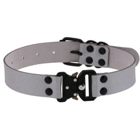 HKM-3628733 Creative Simple Release Buckle Leather Collar Necklace for Unisex - 49cm Adjustable Length