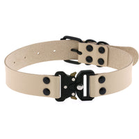 HKM-3628733 Creative Simple Release Buckle Leather Collar Necklace for Unisex - 49cm Adjustable Length