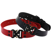 HKM-3628733 Creative Simple Release Buckle Leather Collar Necklace for Unisex - 49cm Adjustable Length