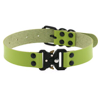HKM-3628733 Creative Simple Release Buckle Leather Collar Necklace for Unisex - 49cm Adjustable Length