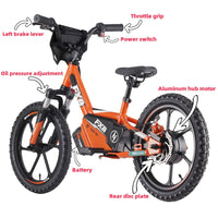 HKM-362963 16-Inch Electric Balance Bike for Kids - 350W No Pedal Bicycle with Rear Hub Motor