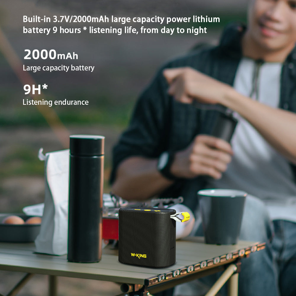HKM-363027 Compact Waterproof Bluetooth Speaker with Long Battery Life - Black Portable Wireless Audio Solution