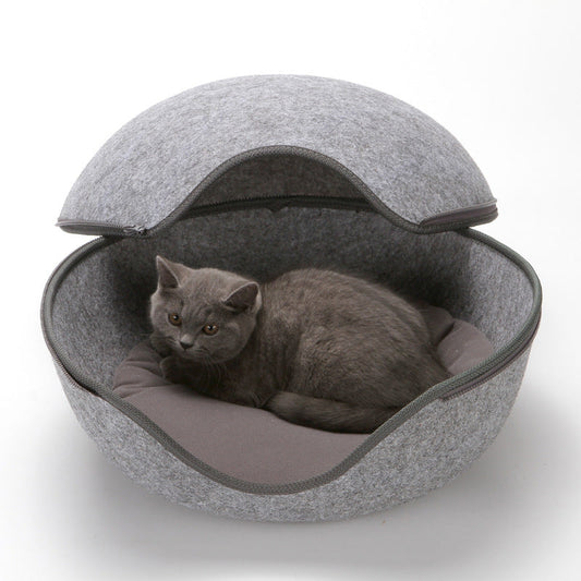 HKM-3630781 Egg-Shaped Warm Pet Bed with Detachable Cushion for Dogs, Cats, and Small Animals