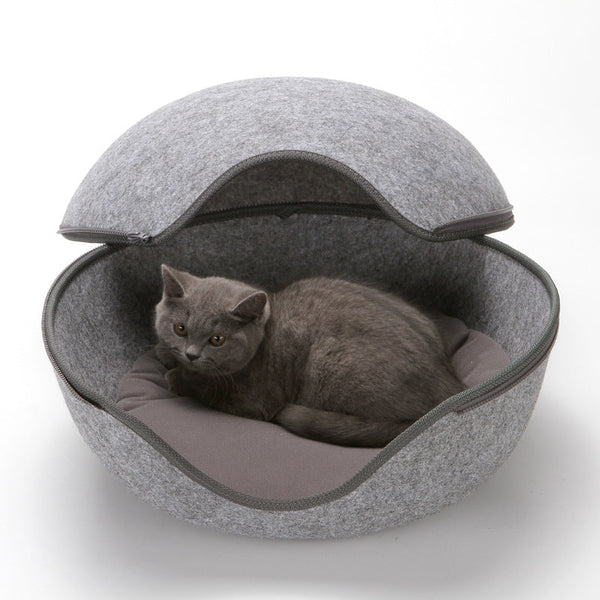HKM-3630781 Egg-Shaped Warm Pet Bed with Detachable Cushion for Dogs, Cats, and Small Animals