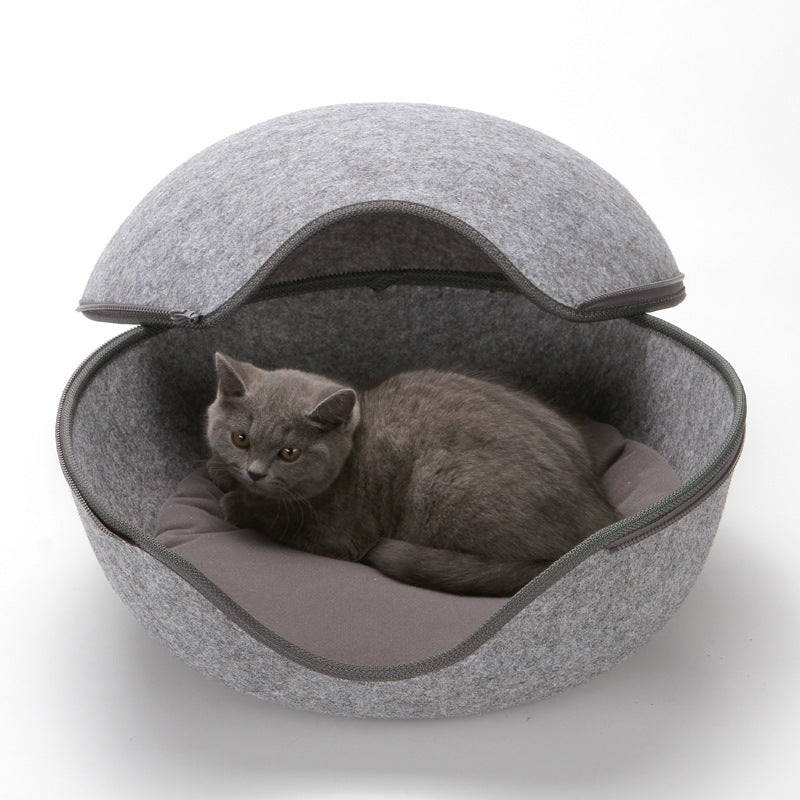 HKM-3630781 Egg-Shaped Warm Pet Bed with Detachable Cushion for Dogs, Cats, and Small Animals