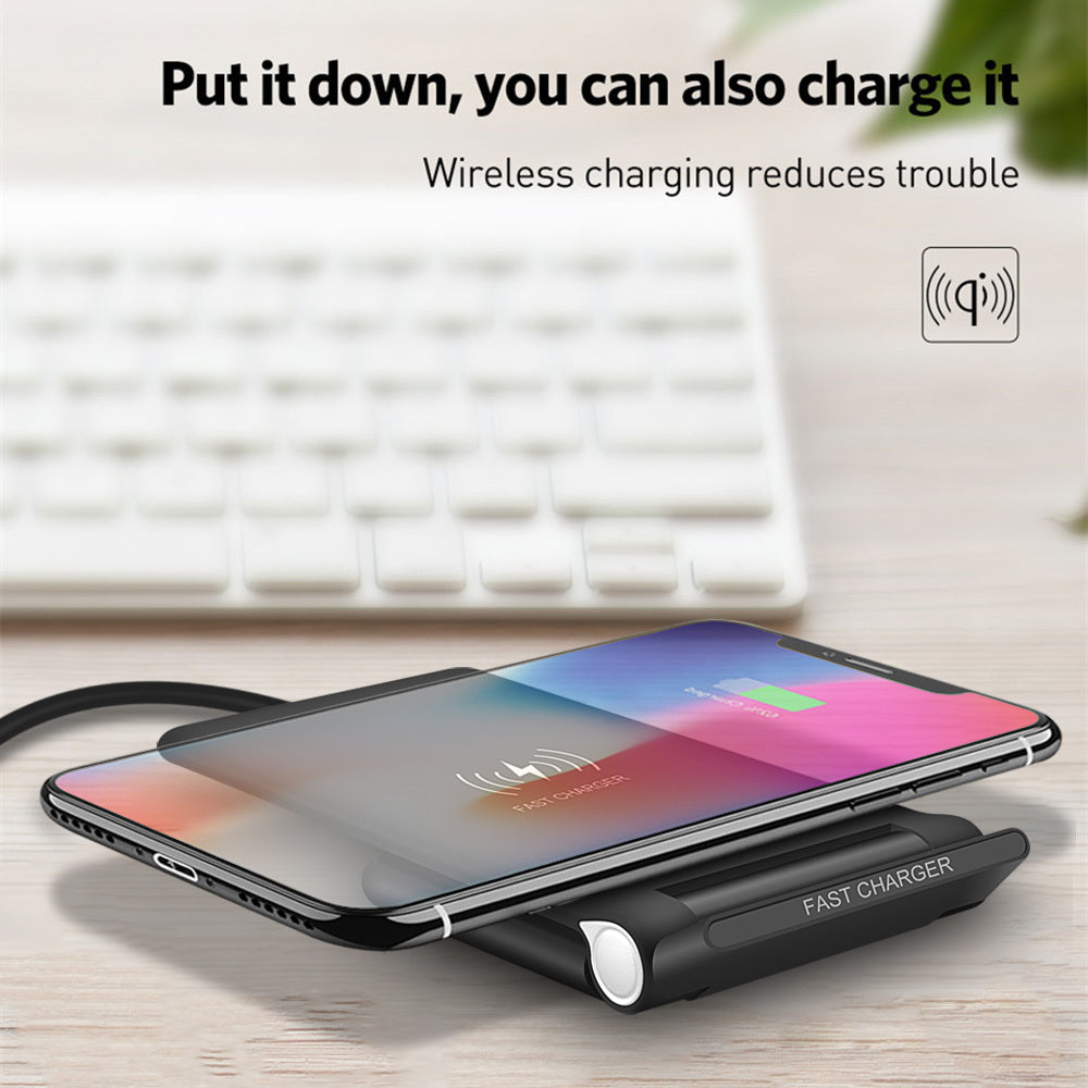 HKM-363091 15W Foldable Wireless Charger Stand with Type-C Input and Qi Standard