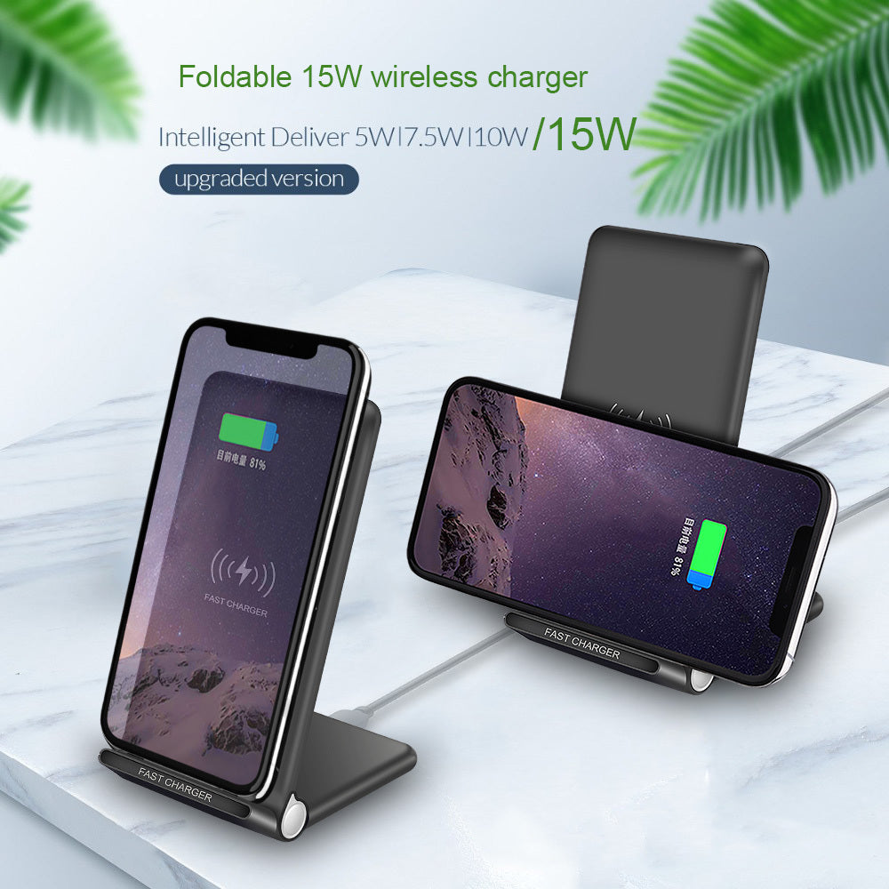 HKM-363091 15W Foldable Wireless Charger Stand with Type-C Input and Qi Standard