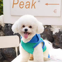 HKM-3631293 Striped Hooded Knitted Pet Sweater for Autumn/Winter - Available in Blue, Sizes S-L
