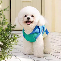 HKM-3631293 Striped Hooded Knitted Pet Sweater for Autumn/Winter - Available in Blue, Sizes S-L