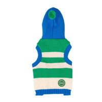 HKM-3631293 Striped Hooded Knitted Pet Sweater for Autumn/Winter - Available in Blue, Sizes S-L