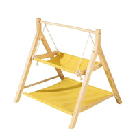 HKM-3634109 Double-Layer Universal Wooden Cat Hammock Nest for All Seasons - Sisal Material, 65CM x 57CM x 69CM