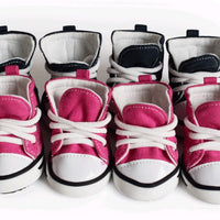 HKM-363411 Cute Denim Canvas Dog Shoes - Waterproof, Non-Slip, and Breathable Footwear for Pets