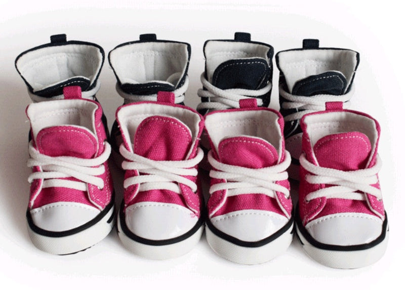 HKM-363411 Cute Denim Canvas Dog Shoes - Waterproof, Non-Slip, and Breathable Footwear for Pets