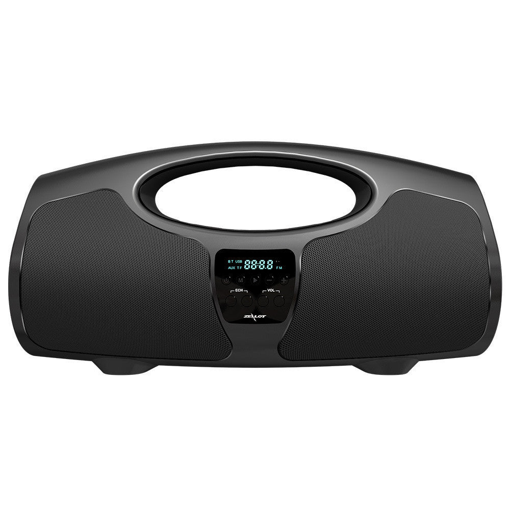 HKM-363411 Portable Bluetooth Speaker with Wired Microphone and 32GB Storage - Black