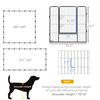 HKM-3636157 24-Panel Portable Dog Playpen with Lockable Doors, Suitable for Small and Medium Dogs