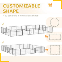HKM-3636157 24-Panel Portable Dog Playpen with Lockable Doors, Suitable for Small and Medium Dogs