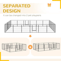 HKM-3636157 24-Panel Portable Dog Playpen with Lockable Doors, Suitable for Small and Medium Dogs