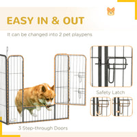HKM-3636157 24-Panel Portable Dog Playpen with Lockable Doors, Suitable for Small and Medium Dogs
