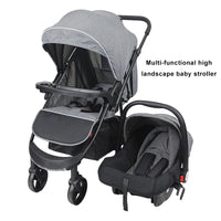 HKM-363731 2 in 1 Be-directional Baby Stroller with Car Seat for Toddlers - Lightweight Folding Design