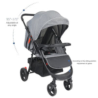 HKM-363731 2 in 1 Be-directional Baby Stroller with Car Seat for Toddlers - Lightweight Folding Design