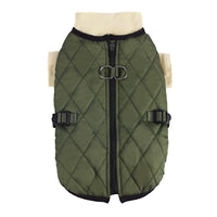 HKM-3638077 Winter Warm Two-Piece Dog Suit in Brown, Army Green, and Wine Red - Sizes S to 3XL