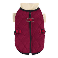 HKM-3638077 Winter Warm Two-Piece Dog Suit in Brown, Army Green, and Wine Red - Sizes S to 3XL