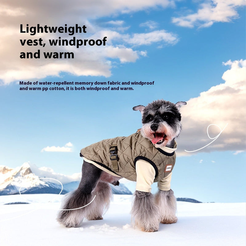 HKM-3638077 Winter Warm Two-Piece Dog Suit in Brown, Army Green, and Wine Red - Sizes S to 3XL