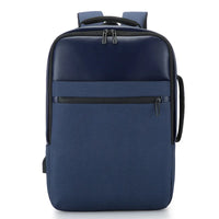 HKM-363923 USB Charging Nylon Laptop Black Backpack for Students, Multi-Compartment Computer Rucksack