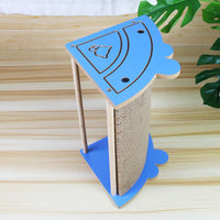 HKM-3639741 Cat Corner Scratcher with Hanging Ball - Vertical Cardboard Scratching Pad for Cats, Durable and Space-Saving Design