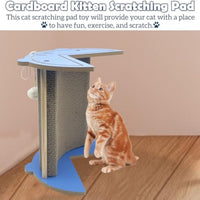 HKM-3639741 Cat Corner Scratcher with Hanging Ball - Vertical Cardboard Scratching Pad for Cats, Durable and Space-Saving Design