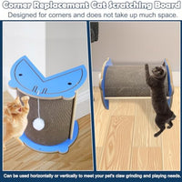 HKM-3639741 Cat Corner Scratcher with Hanging Ball - Vertical Cardboard Scratching Pad for Cats, Durable and Space-Saving Design