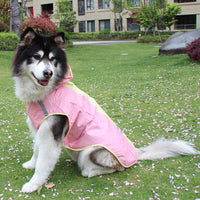 HKM-3639869 Waterproof Dog Raincoat with Reflective Strips and Detachable Hood for Outdoor Activities