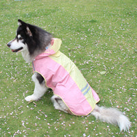 HKM-3639869 Waterproof Dog Raincoat with Reflective Strips and Detachable Hood for Outdoor Activities