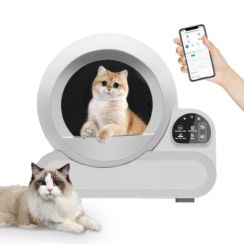 HKM-363987 Automatic Self-Cleaning Smart Cat Litter Box with APP Control and Odor Control for Cats up to 10 kg
