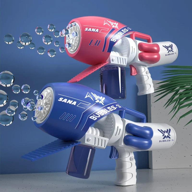 HKM-363987 Unisex Automatic Electric Bubble Gun Toy with Multiple Bubble Styles for Summer Outdoor Fun