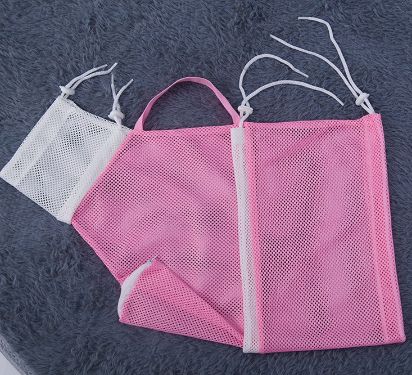 HKM-3640125 Pet Bathing Bag for Cats - Simple Mesh Design in Pink, Gray, and Green