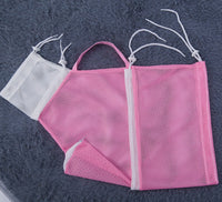 HKM-3640125 Pet Bathing Bag for Cats - Simple Mesh Design in Pink, Gray, and Green